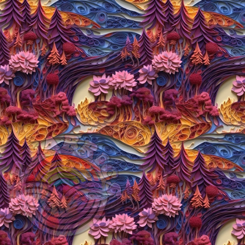 Autumn mountain quilling