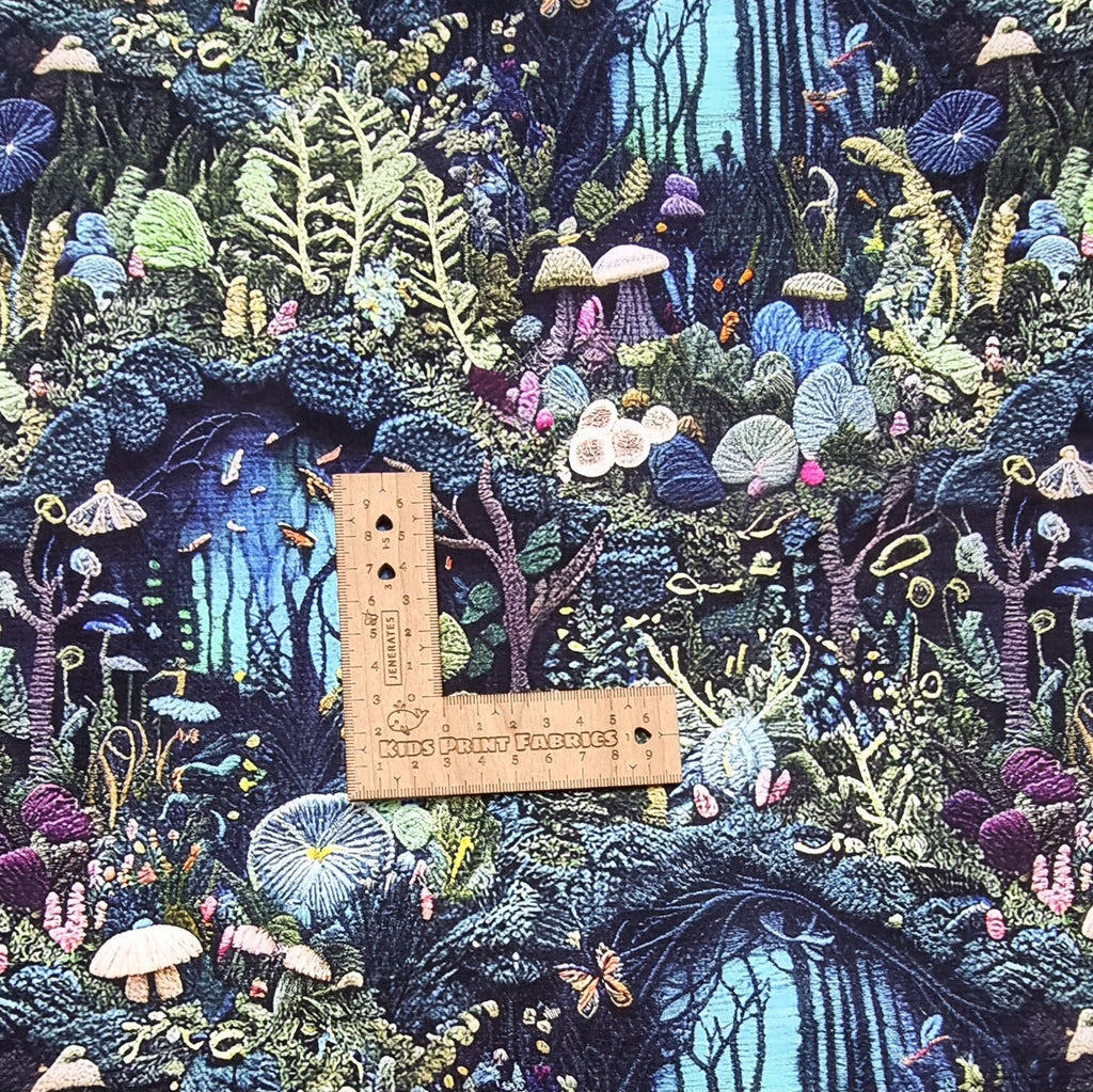 Enchanted Forest Embroidery Jersey 60cm x WOF