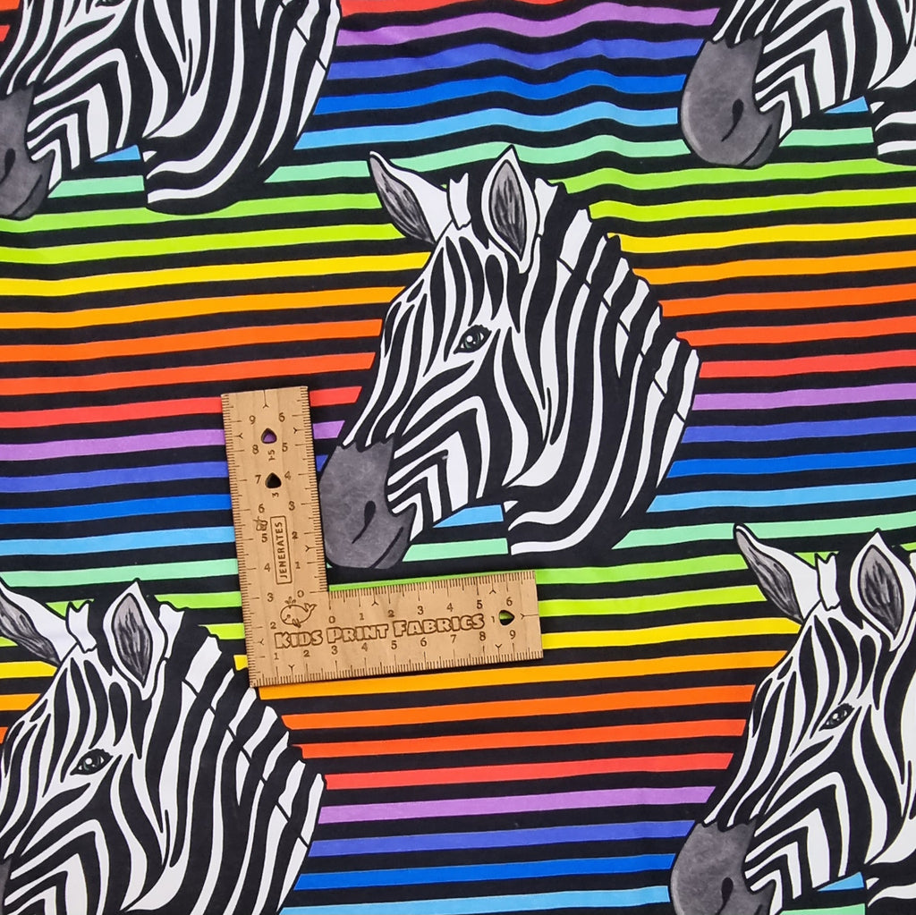 Rainbow Stripe Zebra Jersey