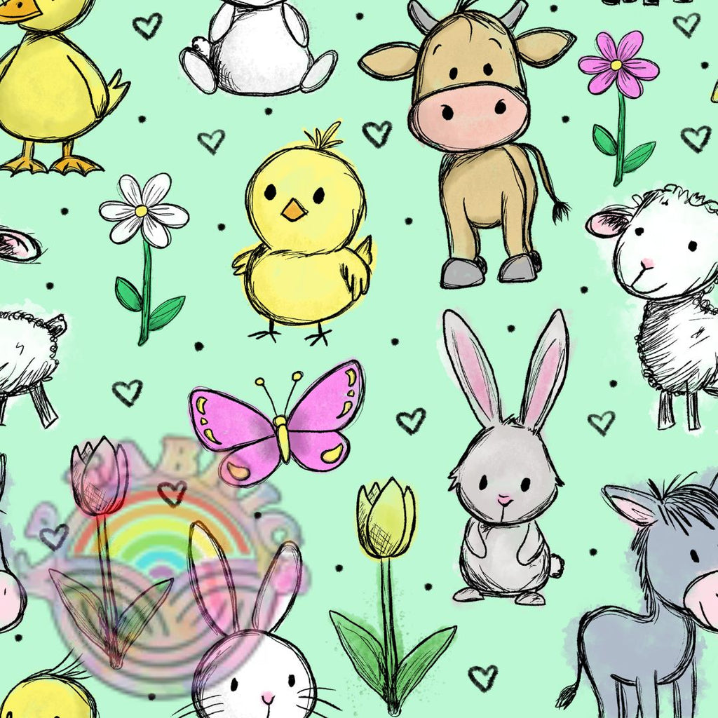 Baby Easter Animals (Teal)