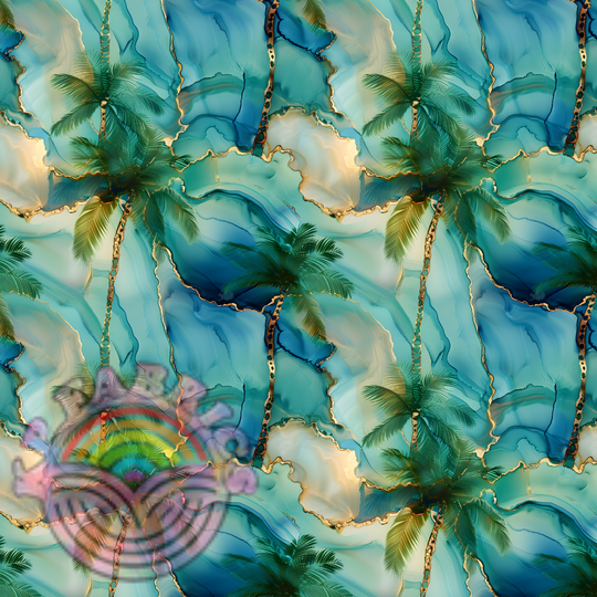 Palm Trees on Alcohol Ink