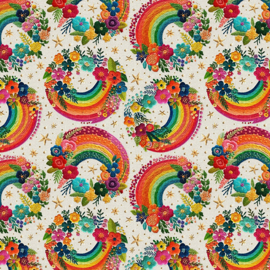 Floral rainbows embroidery