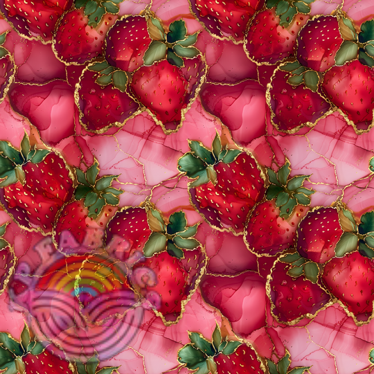 Strawberries on Alcohol Ink