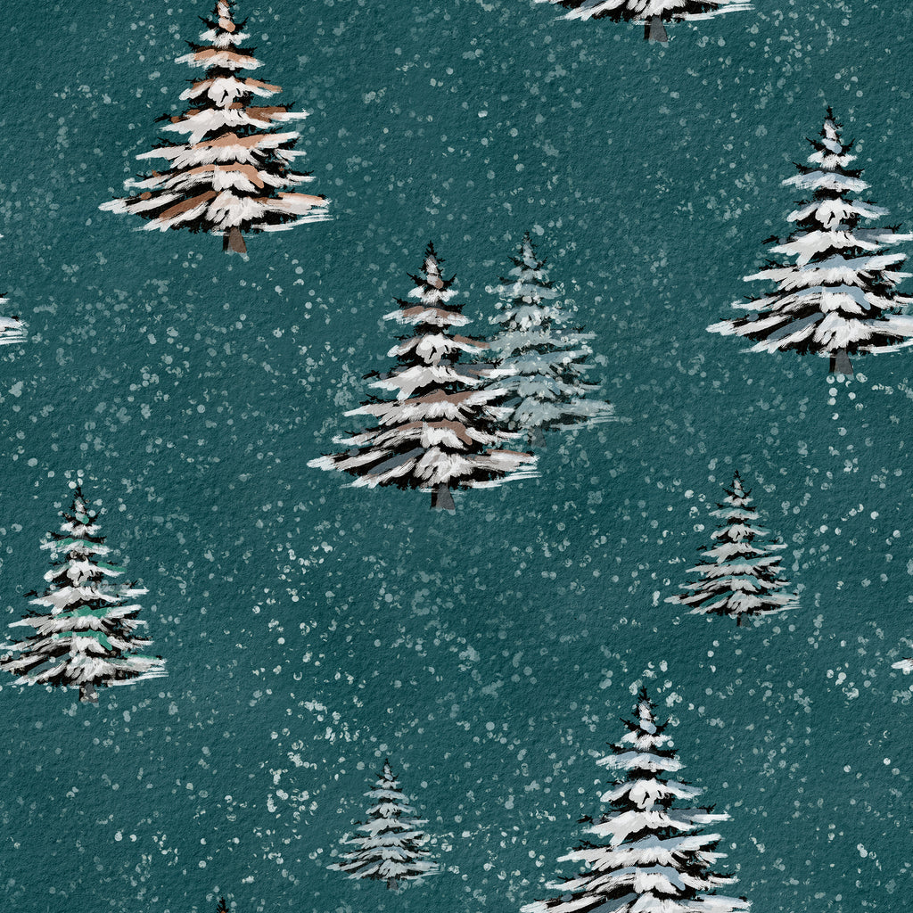 Winter trees smoke