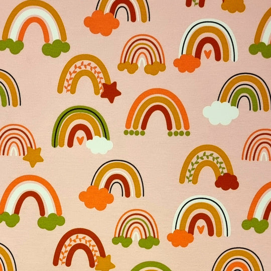 Pink rainbow french terry