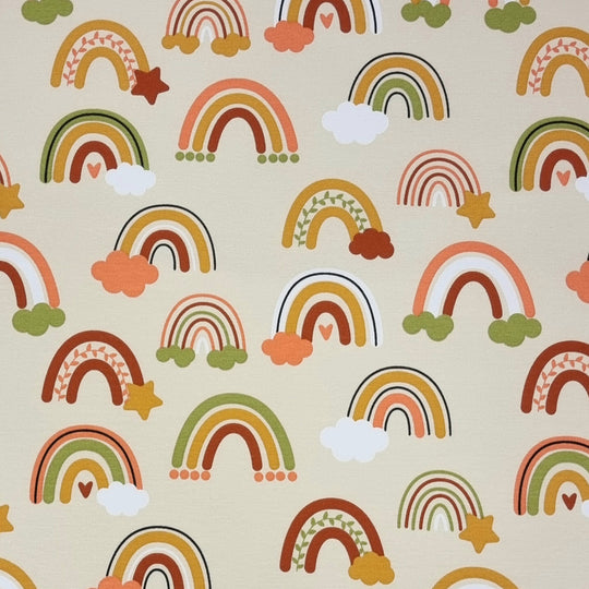 Neutral rainbow french terry