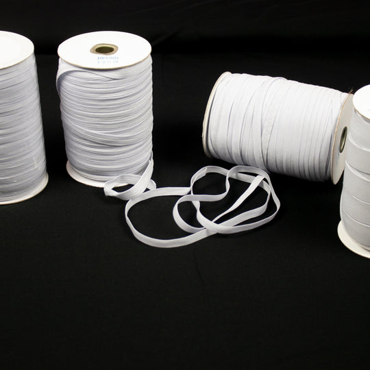 6mm braided elastic white
