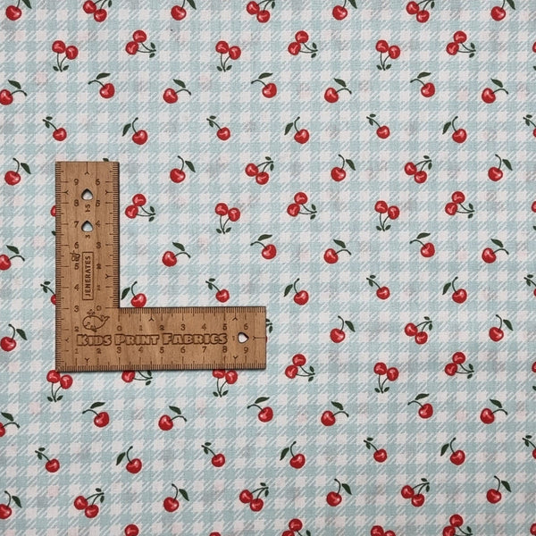 Blue Cherries cotton - Kids Print Fabrics