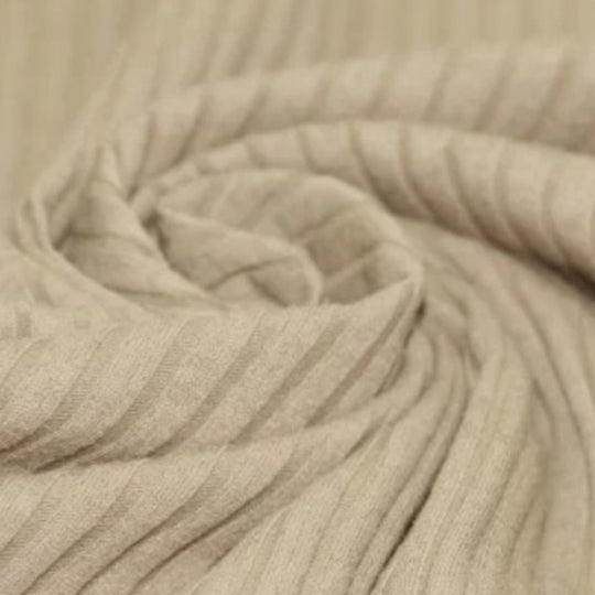 Wide Rib Cotton Jersey - Camel