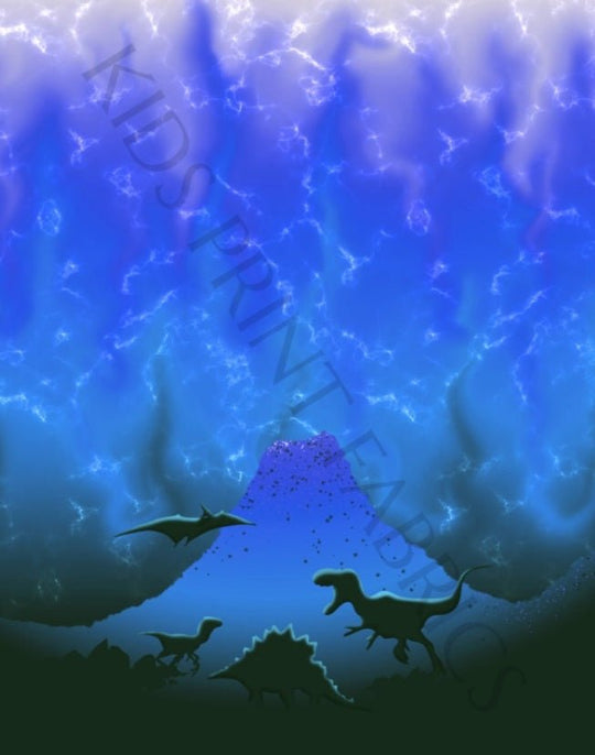 Dinosaurs blue panel child