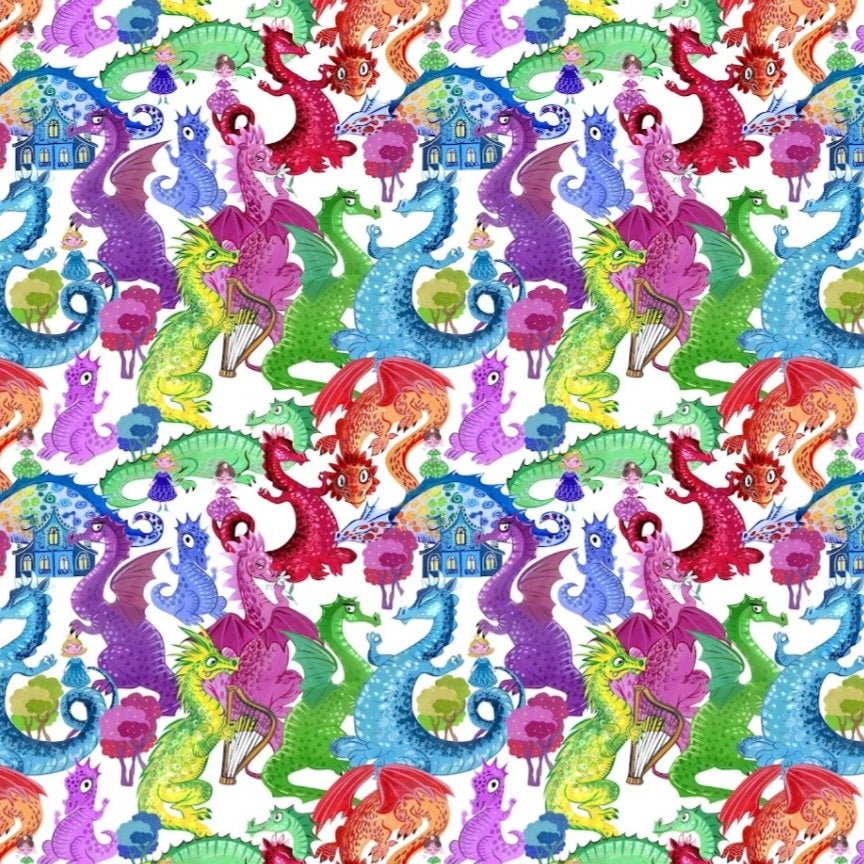 Dragon medley - Kids Print Fabrics