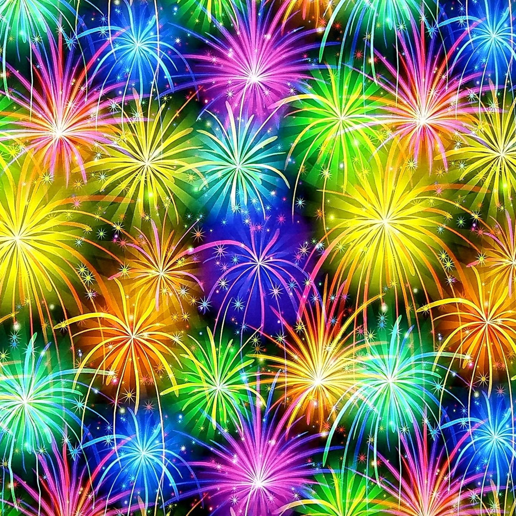 Fireworks fabric bright colours