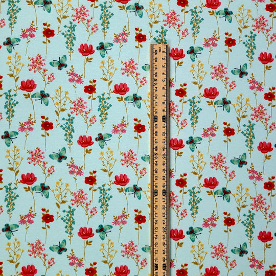 Flowers and butterflies Alpine fleece