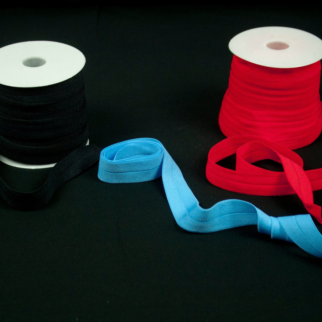 Fold Over elastic 20mm Black - Kids Print Fabrics