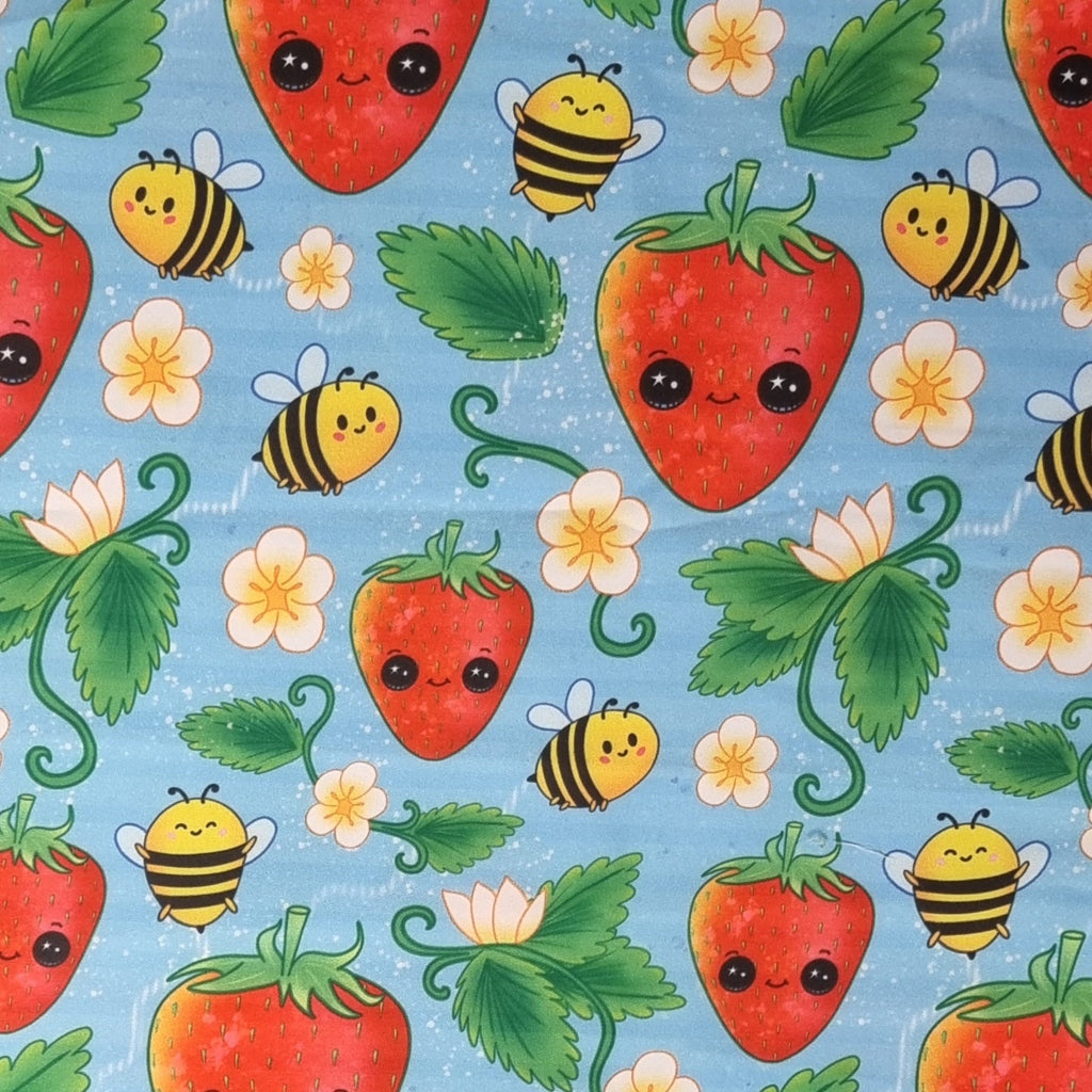 Friendly strawberries Boardshort fabric - Kids Print Fabrics