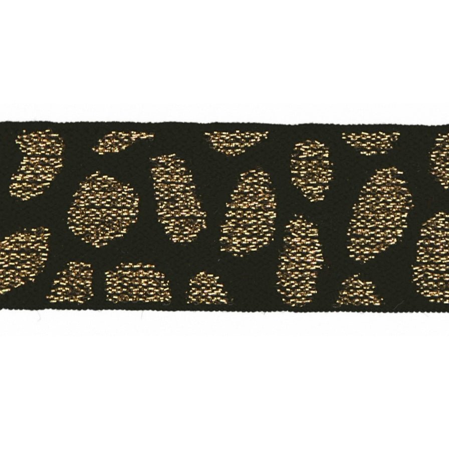 Gold leopard glitter waistband elastic - Kids Print Fabrics