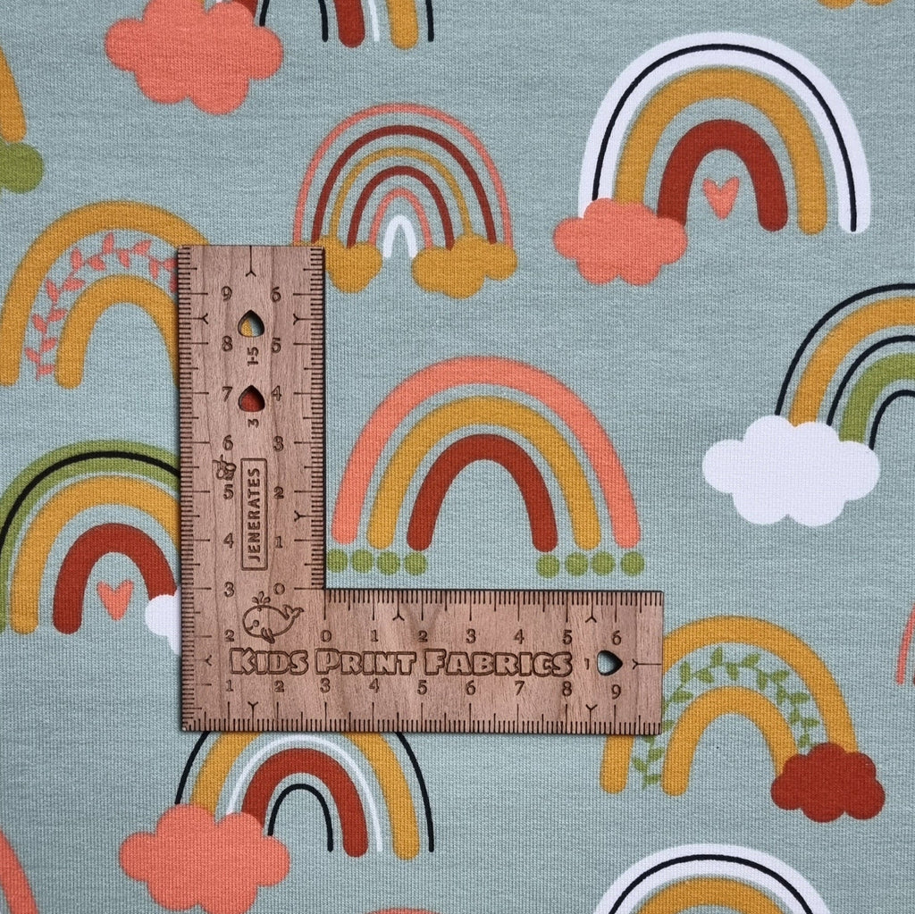 Green rainbow french terry - Kids Print Fabrics