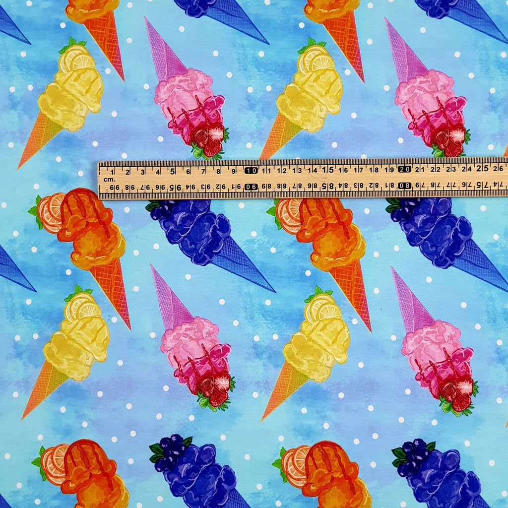 Ice creams blue EXCLUSIVE - Kids Print Fabrics