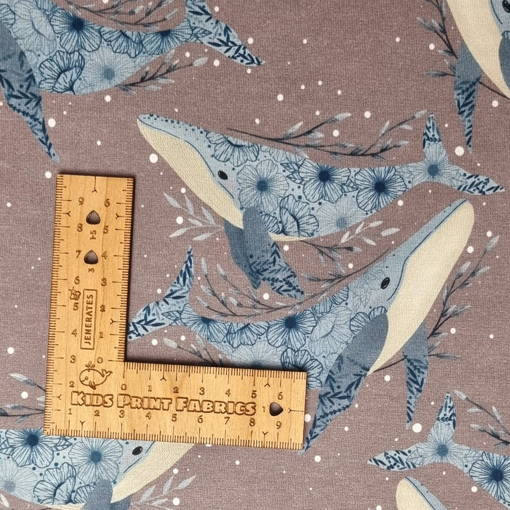 Mauve whales EXCLUSIVE - Kids Print Fabrics