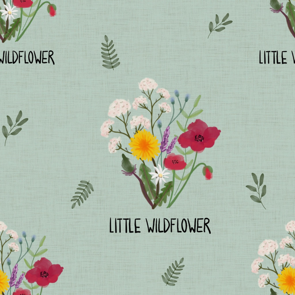 Mint Wildflower - Kids Print Fabrics