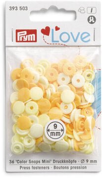 prym colour plastic snaps mini 9mm pale yellow