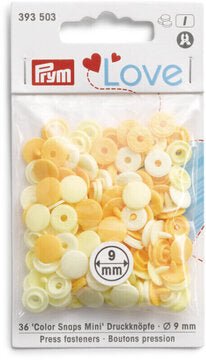 Prym Colour Plastic Snaps Mini 9mm - Pale Yellow