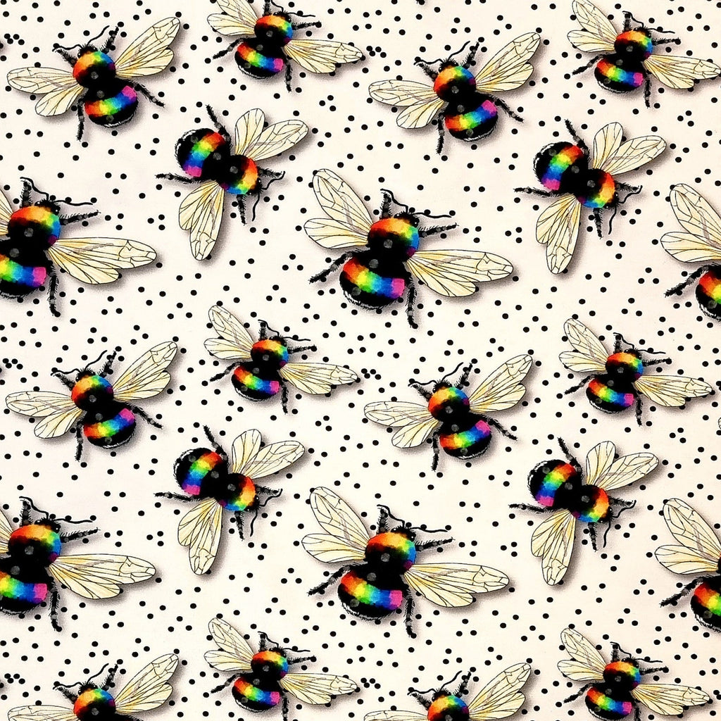 Rainbow bees EXCLUSIVE - Kids Print Fabrics