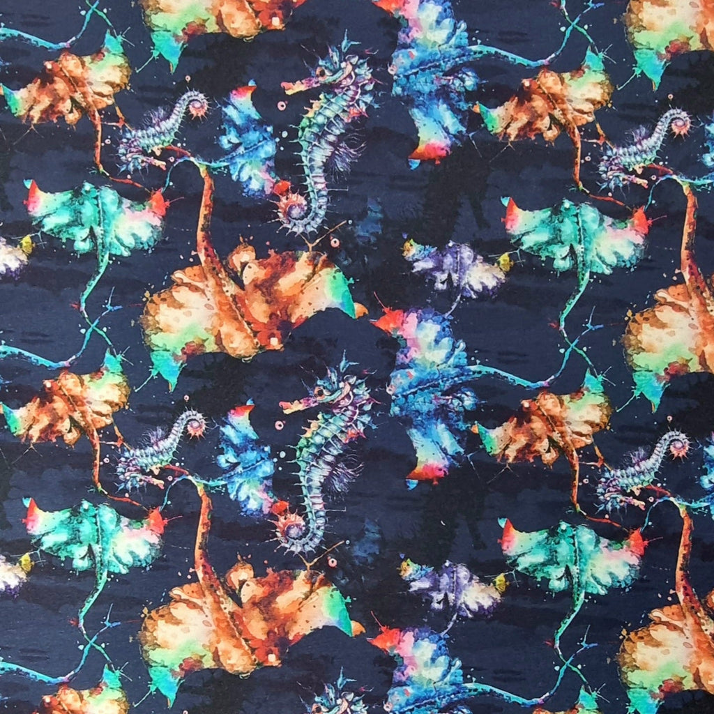 Seahorse Ray Jersey - Kids Print Fabrics