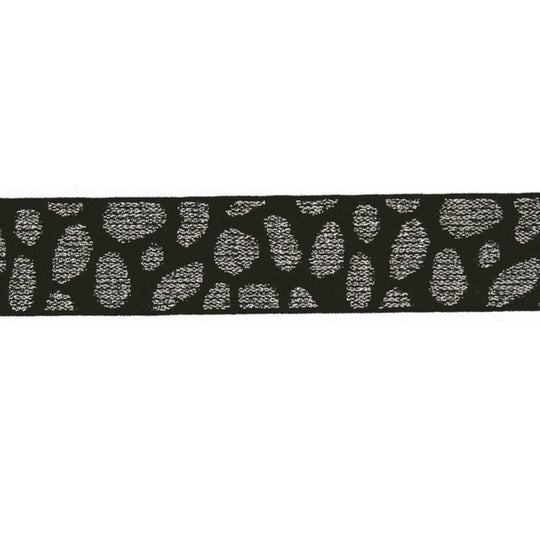 Silver leopard glitter waistband elastic