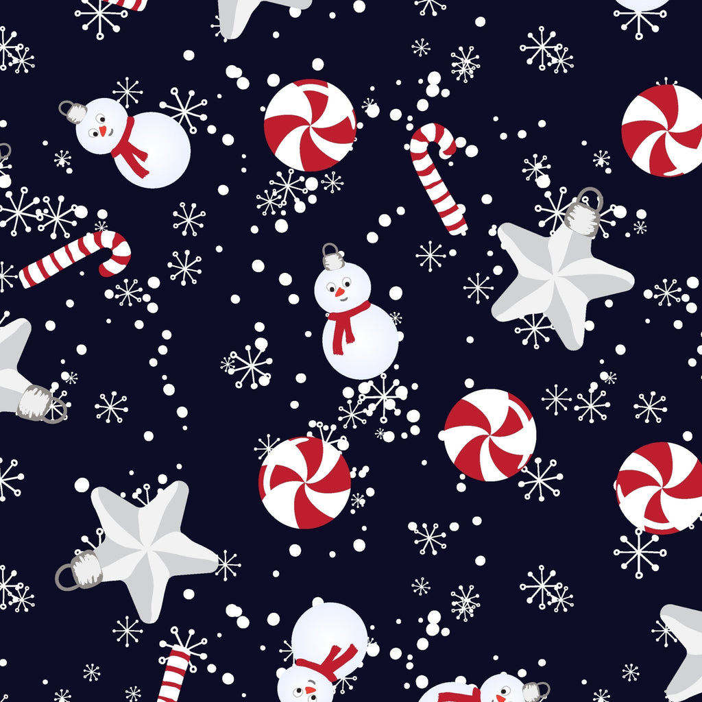 Snowman baubles - Kids Print Fabrics