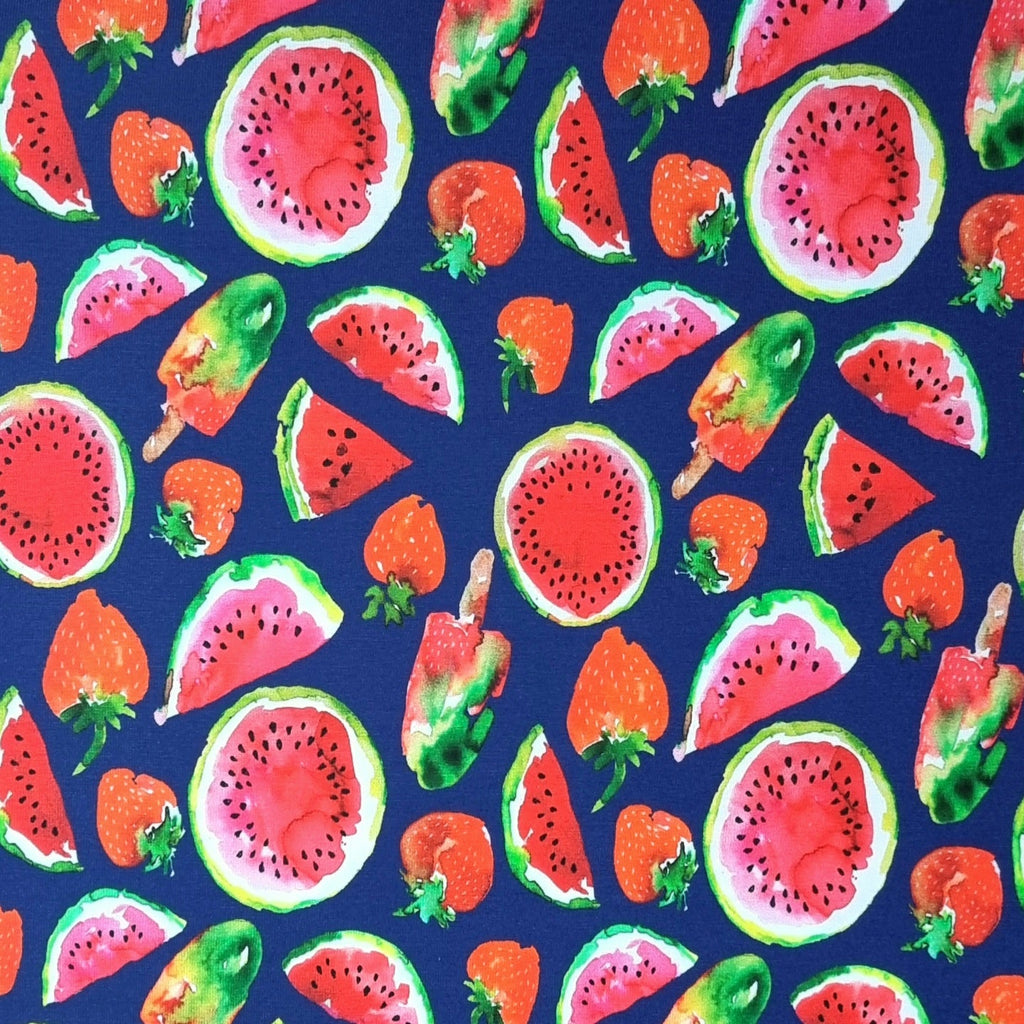 Summer Fruit Jersey - Kids Print Fabrics