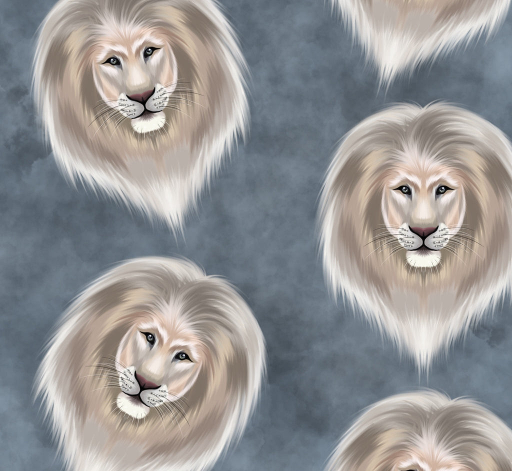 White lion - Kids Print Fabrics